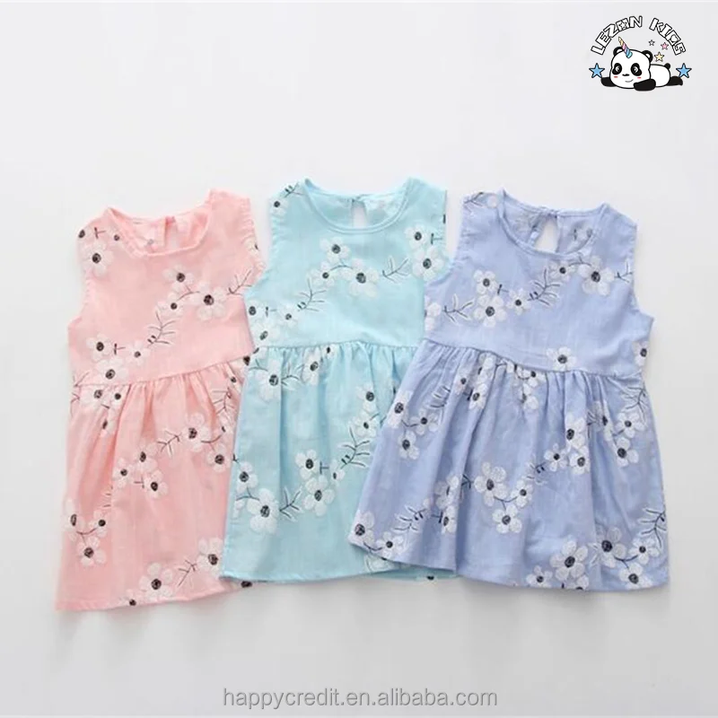 LEZONKIDS - Floral Baby Summer Dresses Girls Boutique Soft Dresses Little Girls Cheap and Cute Dresses